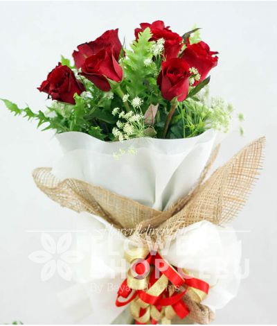 1 Dozen Red Roses (Round Bouquet)