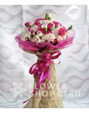 20 White and 20 Pink Carnations