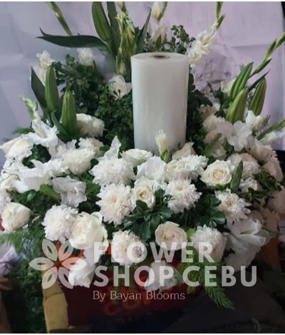 Purity White Urn Flower Arrangement
