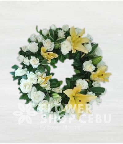 Sincerity White and Yellow Urn Flower Arrangement