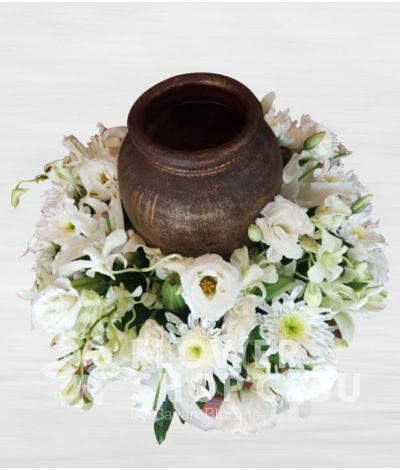 Sincerity White Urn Flower Arrangement
