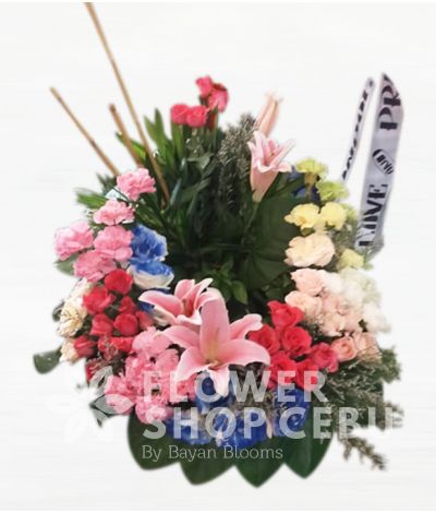 Vibrant Mixed Urn Flower Arrangement