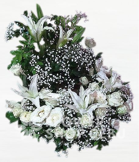 White Roses Urn Flower Arrangement